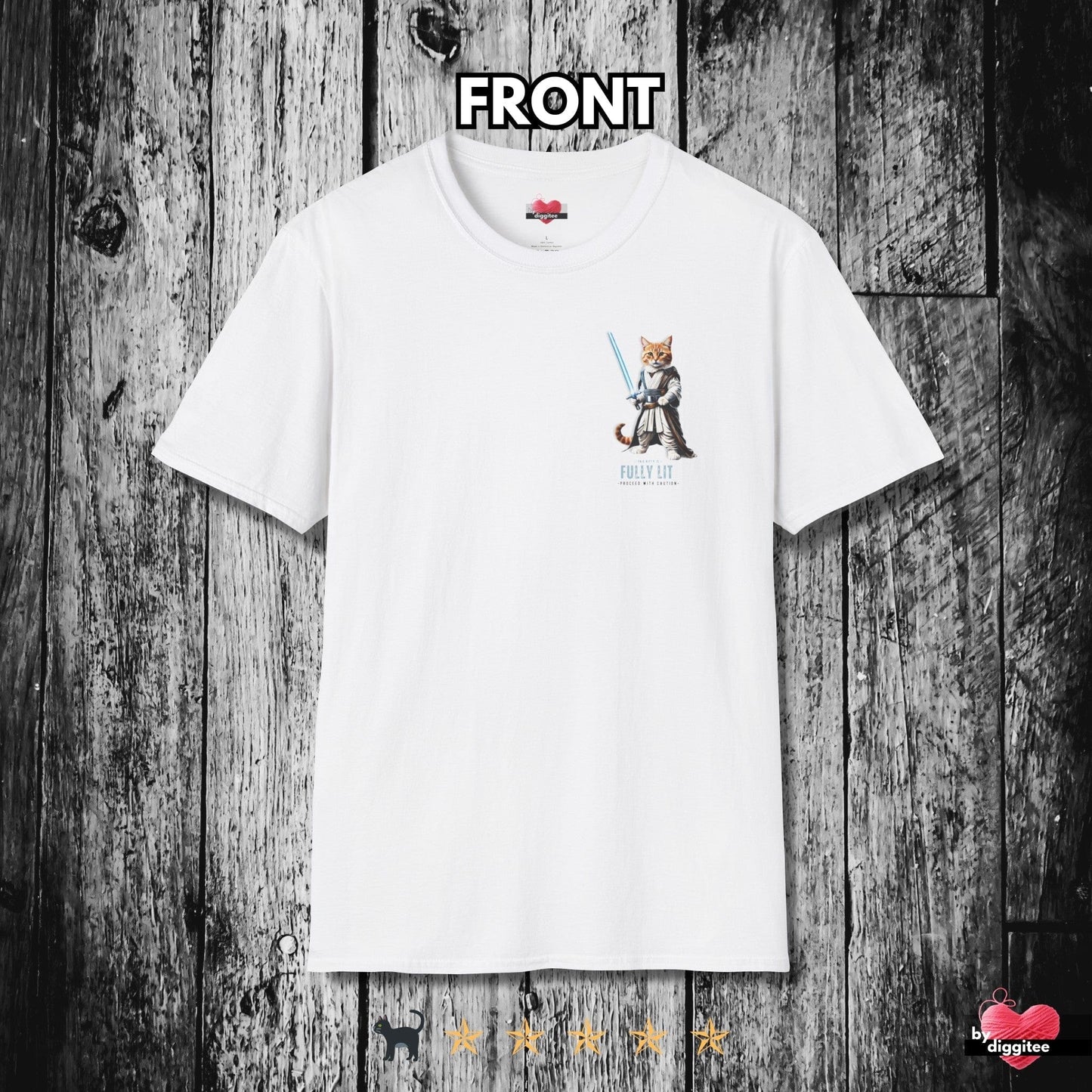 Printify T-Shirt JEDI CAT II ๐ BACK Print