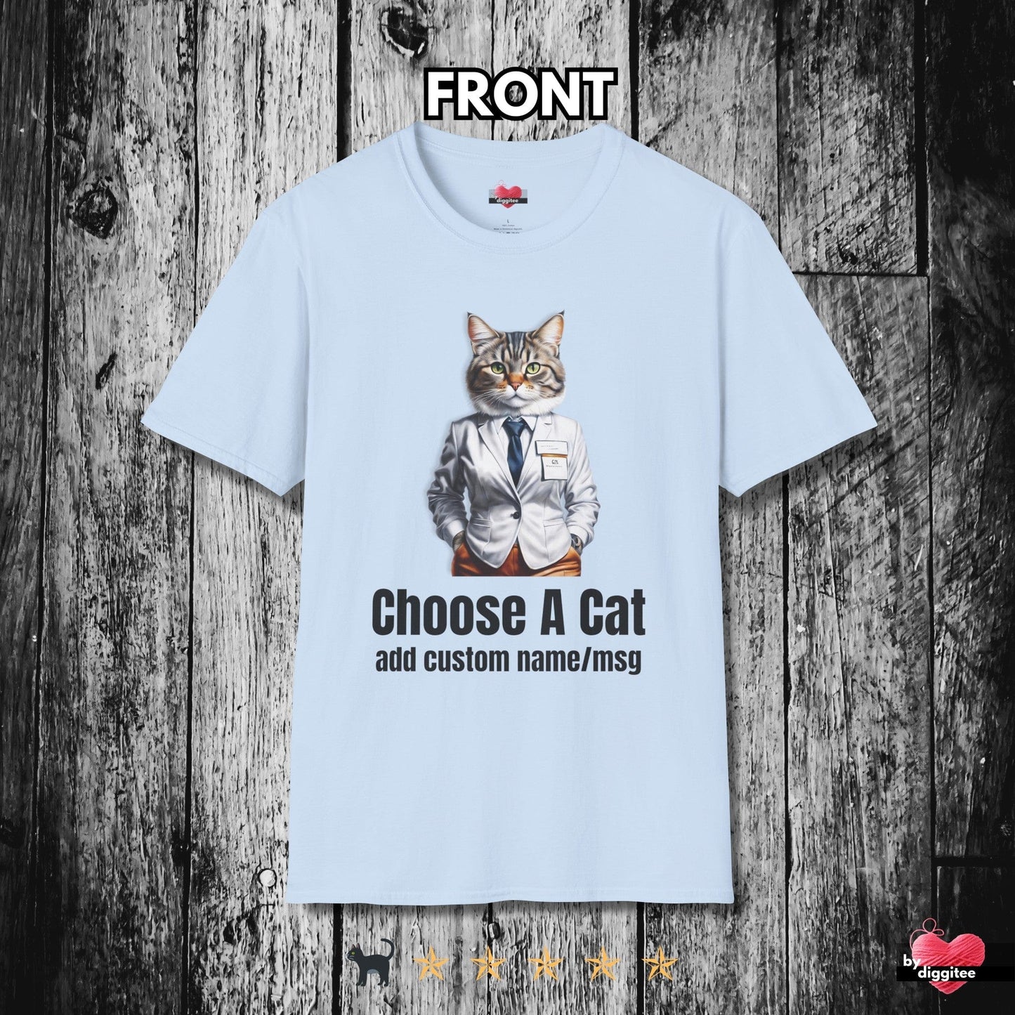 Printify T-Shirt Light Blue / S Fully CUSTOM CAT 🎨🖍️✍️