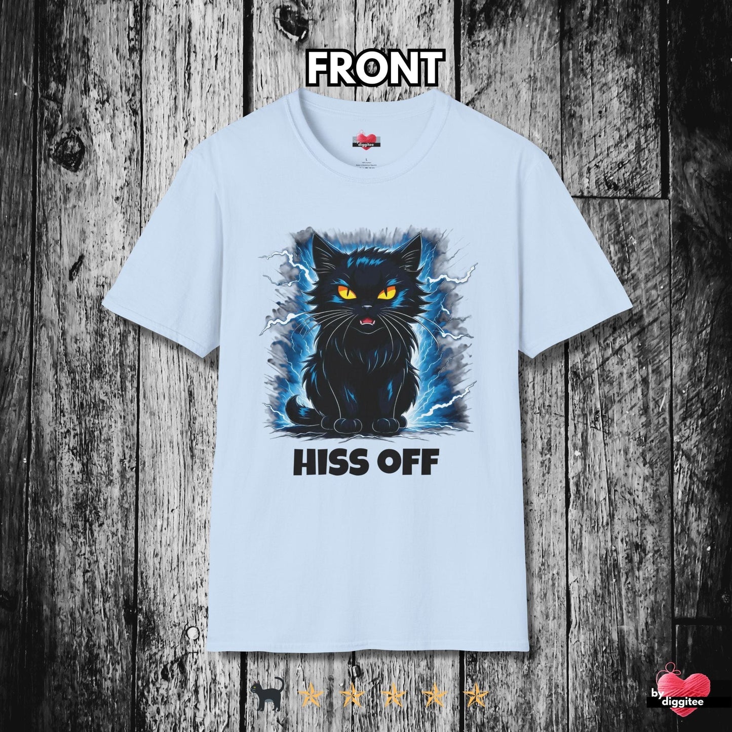 Printify T-Shirt Light Blue / S Funny CATS ๐โโฌ HISSY CAT