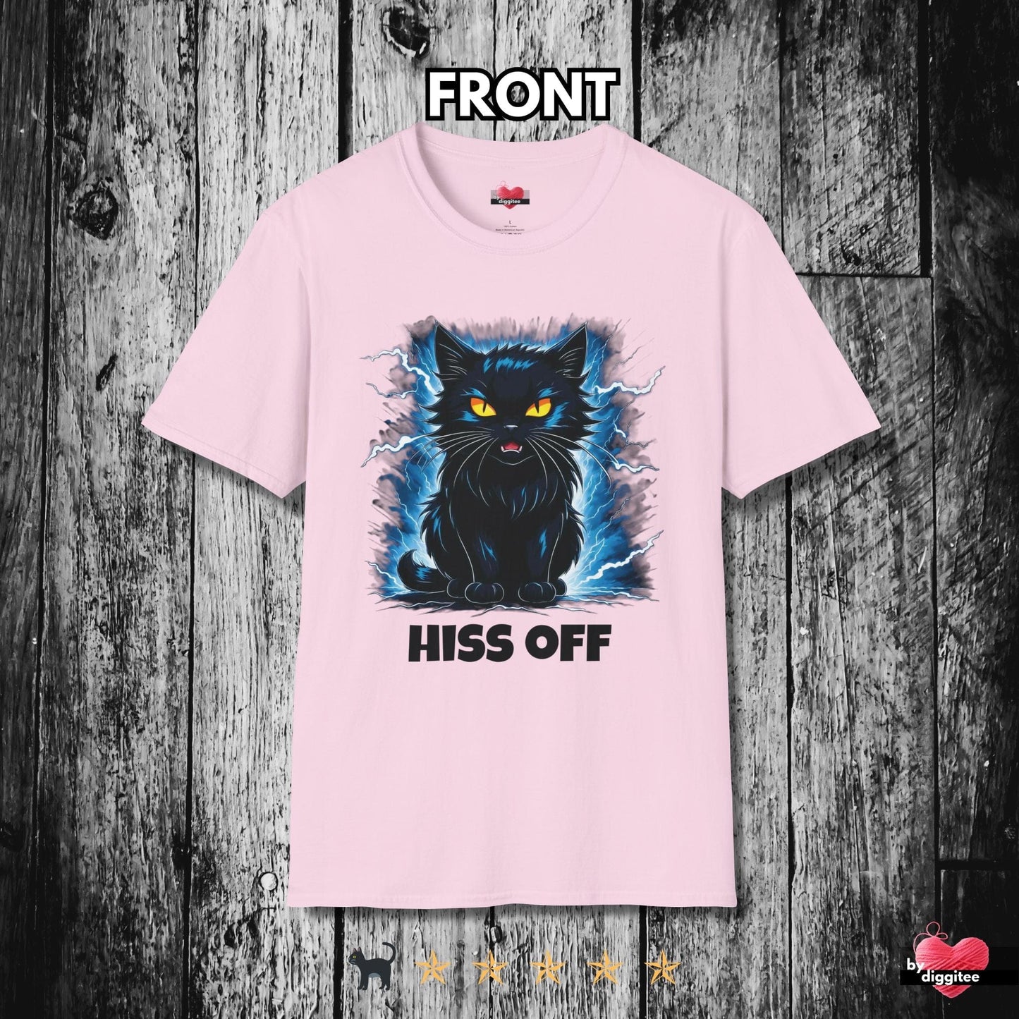 Printify T-Shirt Light Pink / S Funny CATS ๐โโฌ HISSY CAT