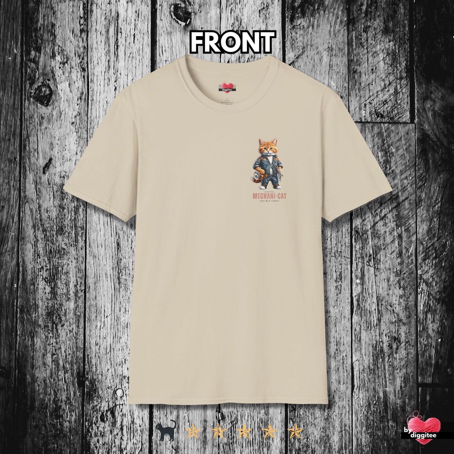 Printify T-Shirt MECHANI-CAT ๐ง BACK PRINT