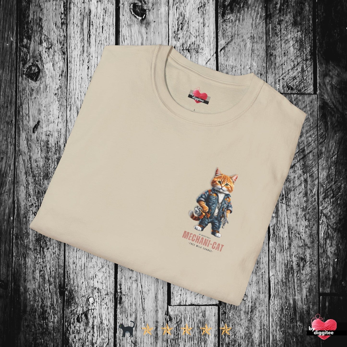 Printify T-Shirt MECHANI-CAT ๐ง BACK PRINT