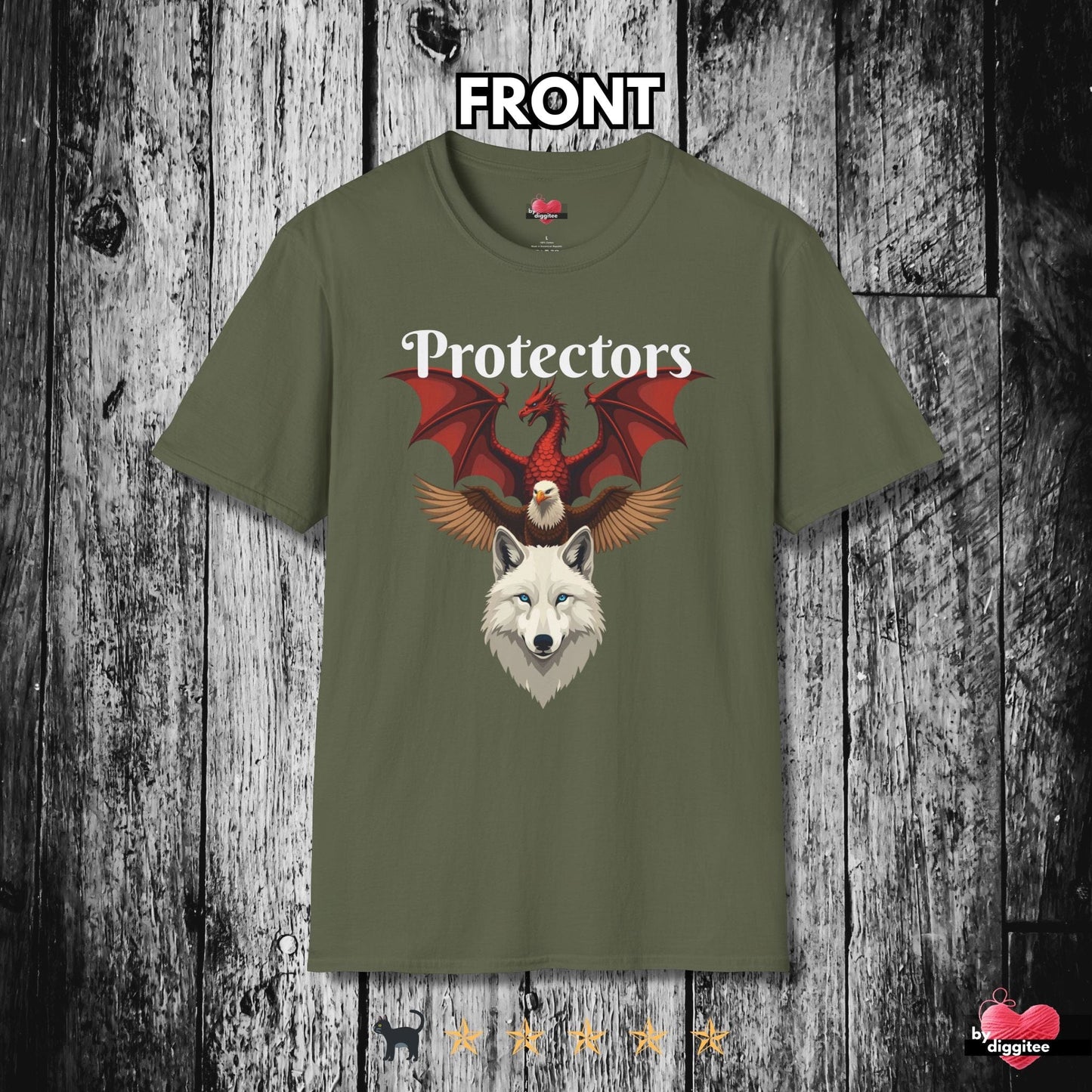 Printify T-Shirt Military Green / L Protectors Graphic Unisex T-Shirt