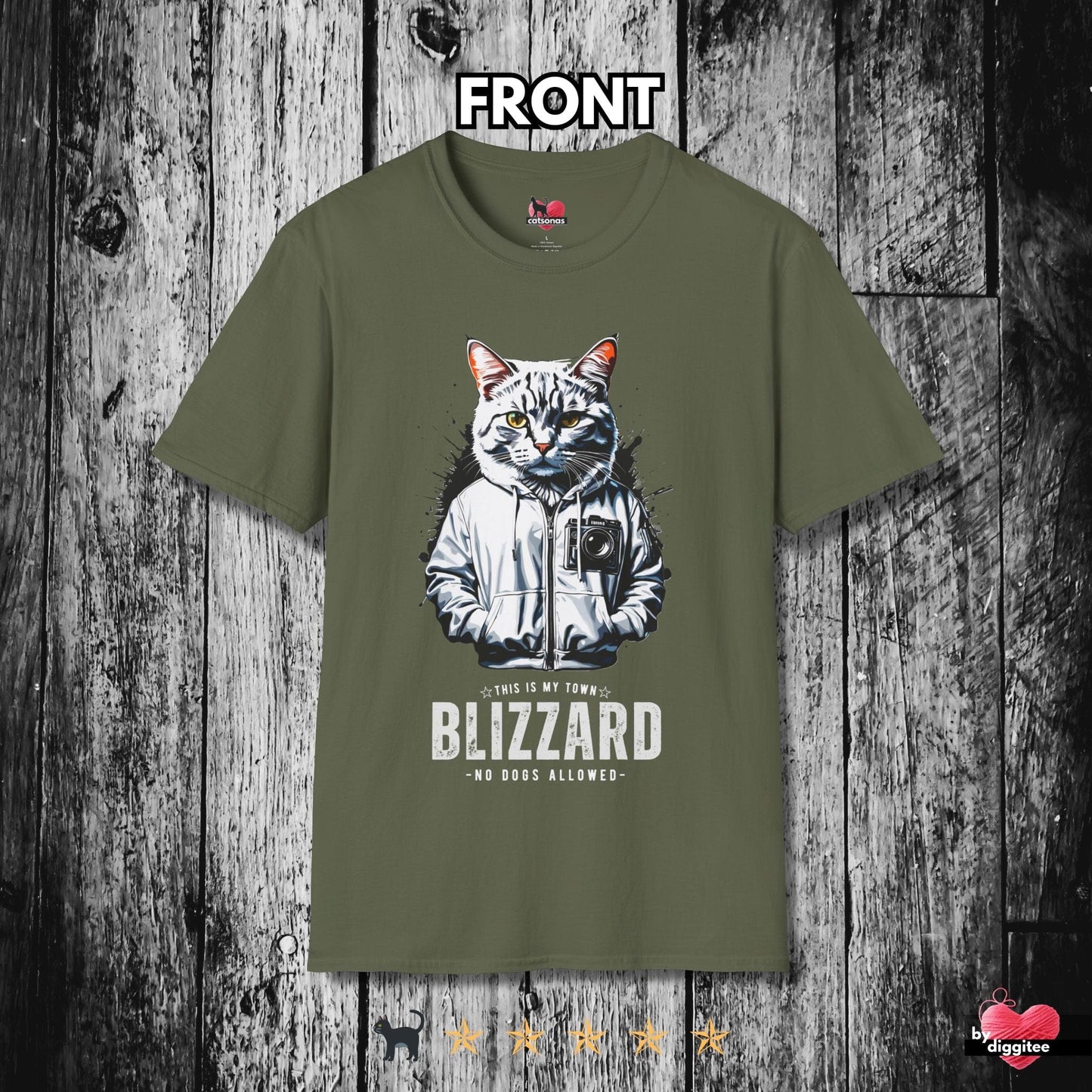 Printify T-Shirt Military Green / S BAD CATS 🐈 BLIZZARD