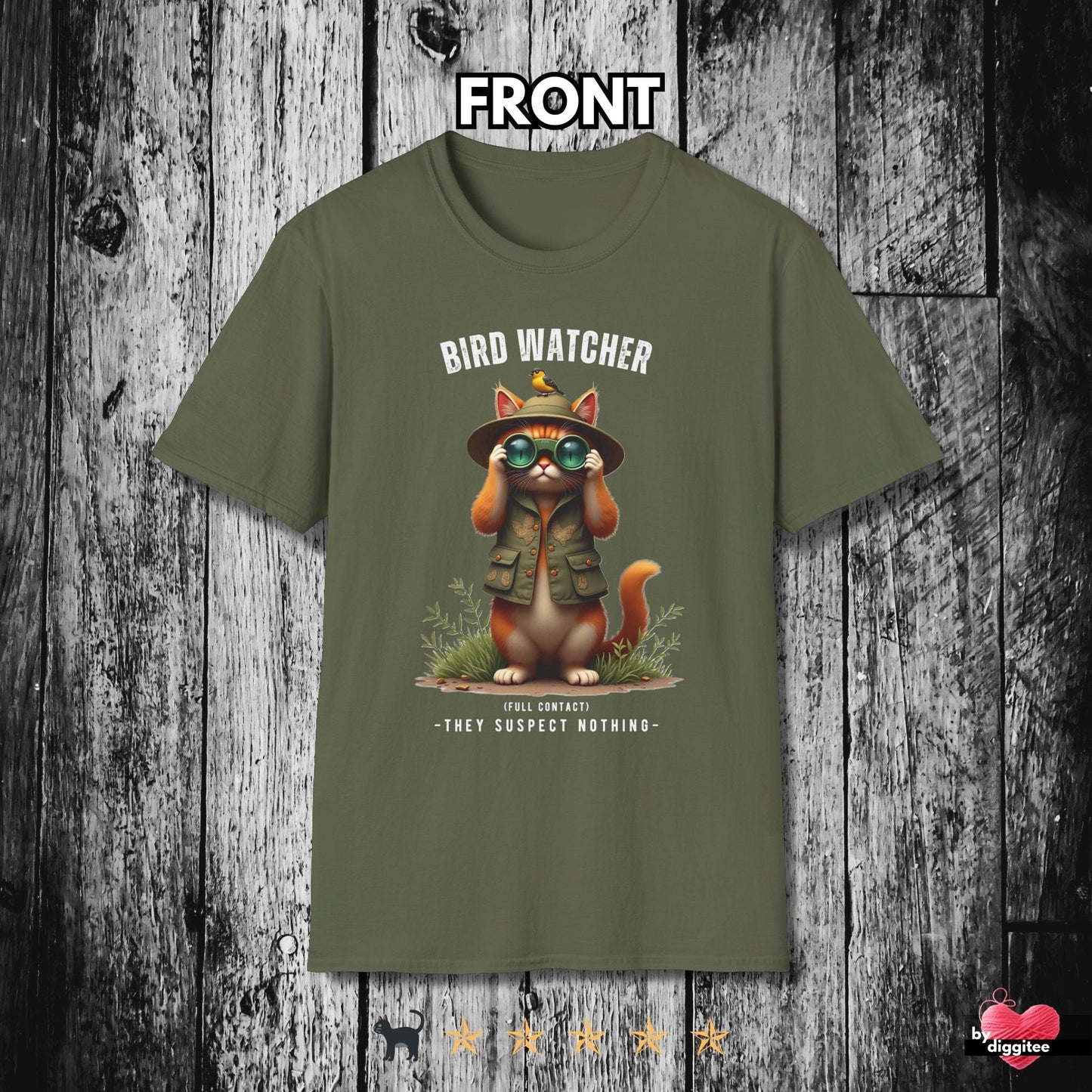 Printify T-Shirt Military Green / S Bird Watcher II 🐦⬛ T-Shirt