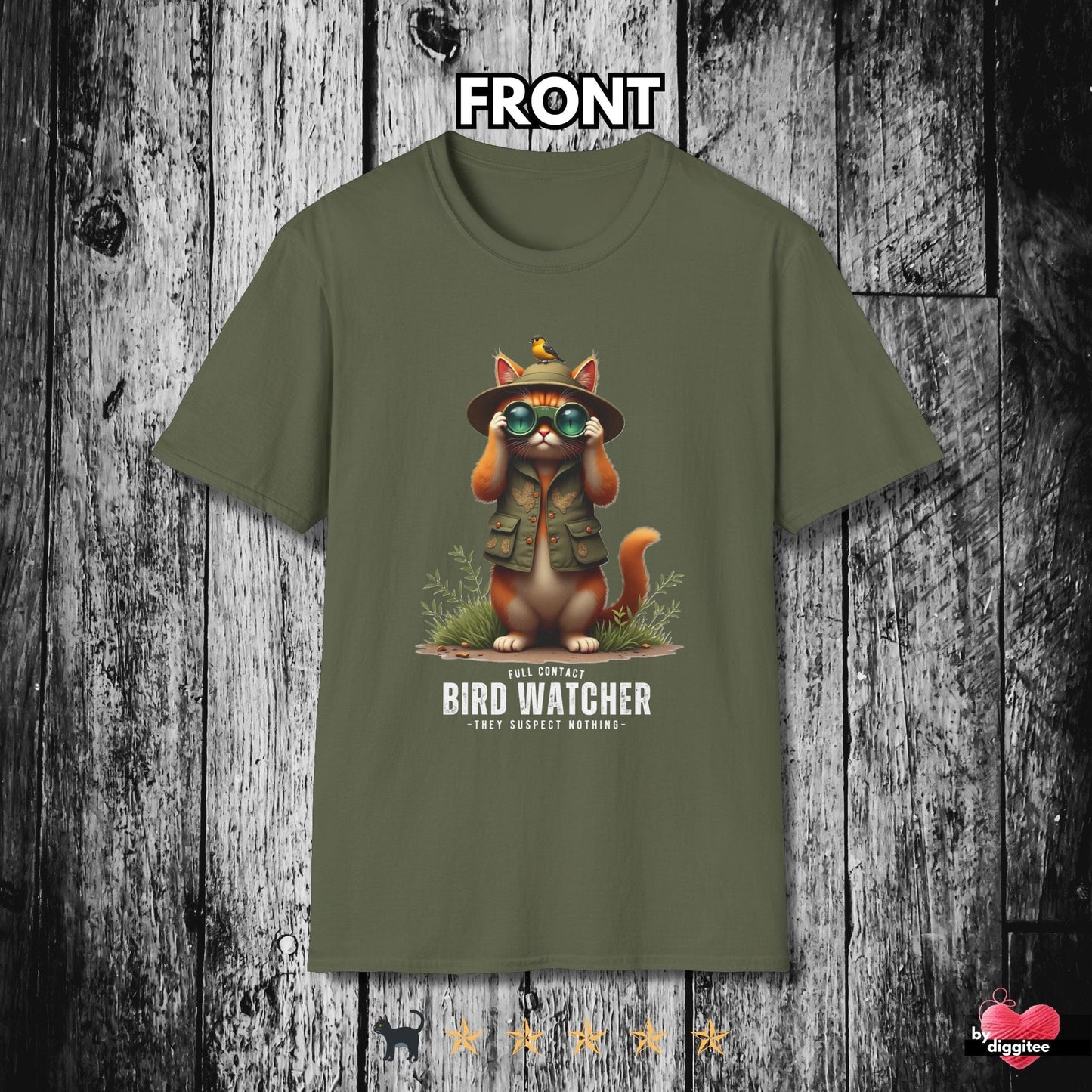 Printify T-Shirt Military Green / S Bird Watcher 🐦⬛ T-Shirt