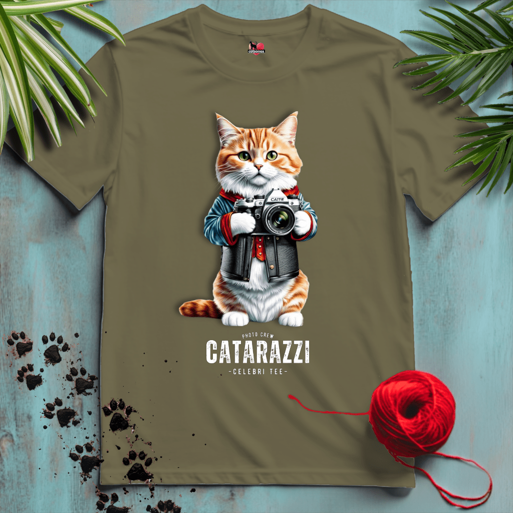 Printify T-Shirt Military Green / S CATARAZZI ๐ธ PHOTOGRAPHY-CAT | Artsy Cats Collection