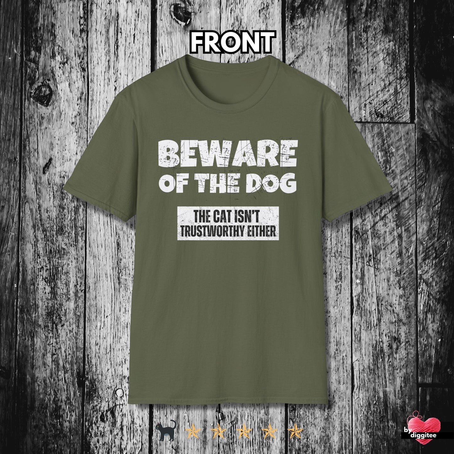 Printify T-Shirt Military Green / S Funny Pet Lovers T-Shirt
