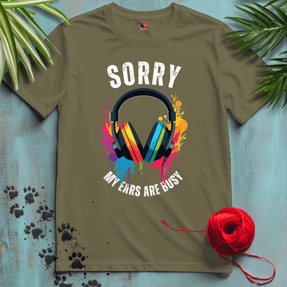 Printify T-Shirt Military Green / S HEADPHONES