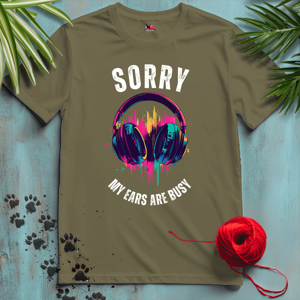 Printify T-Shirt Military Green / S HEADPHONES II
