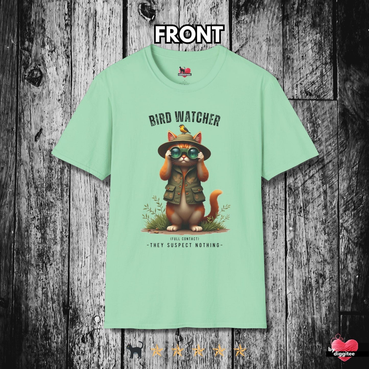Printify T-Shirt Mint Green / S Bird Watcher II 🐦⬛ T-Shirt