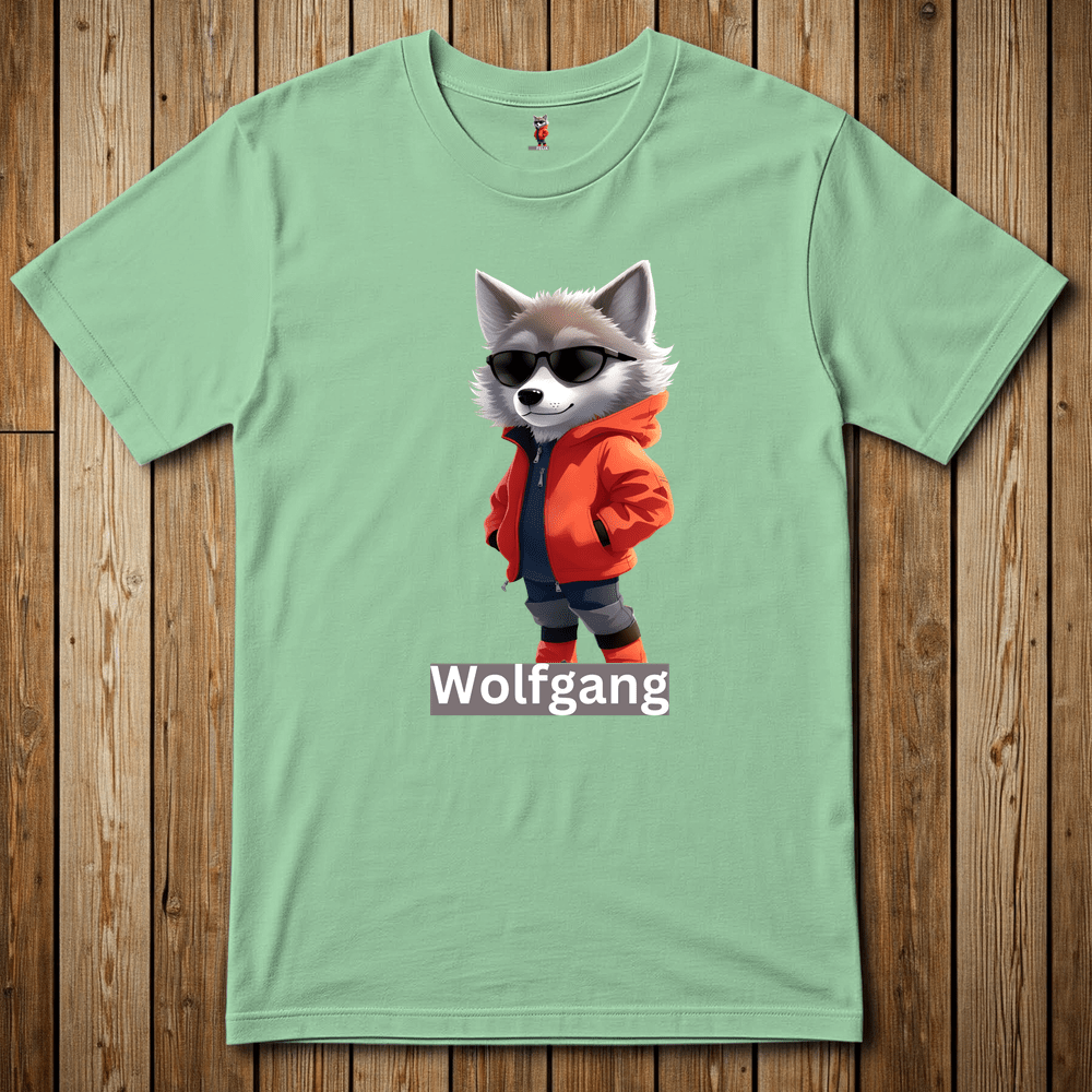 Printify T-Shirt Mint Green / S Wolfgang The Cat