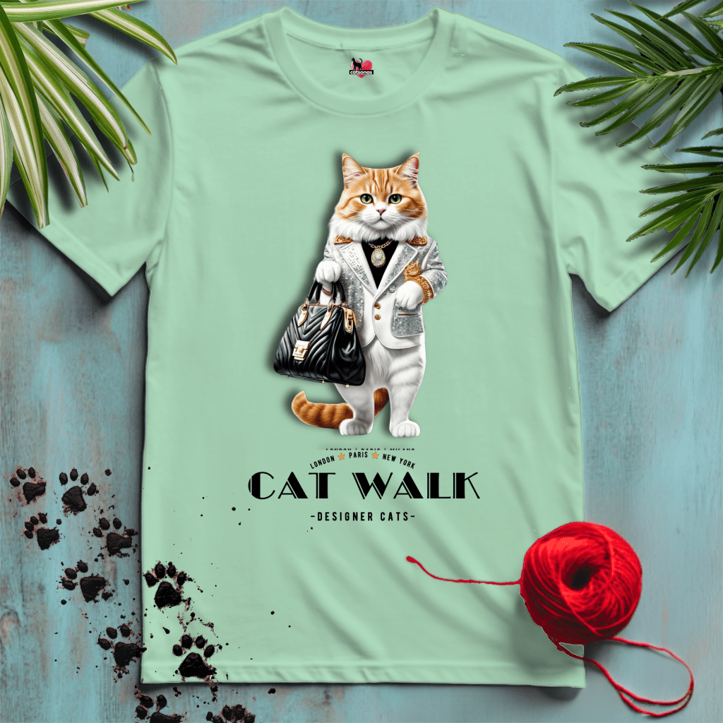 Printify T-Shirt Mint Green / XL CATWALK 🐈⬛ FASHION-BRAND | Lifestyle Cats Collection