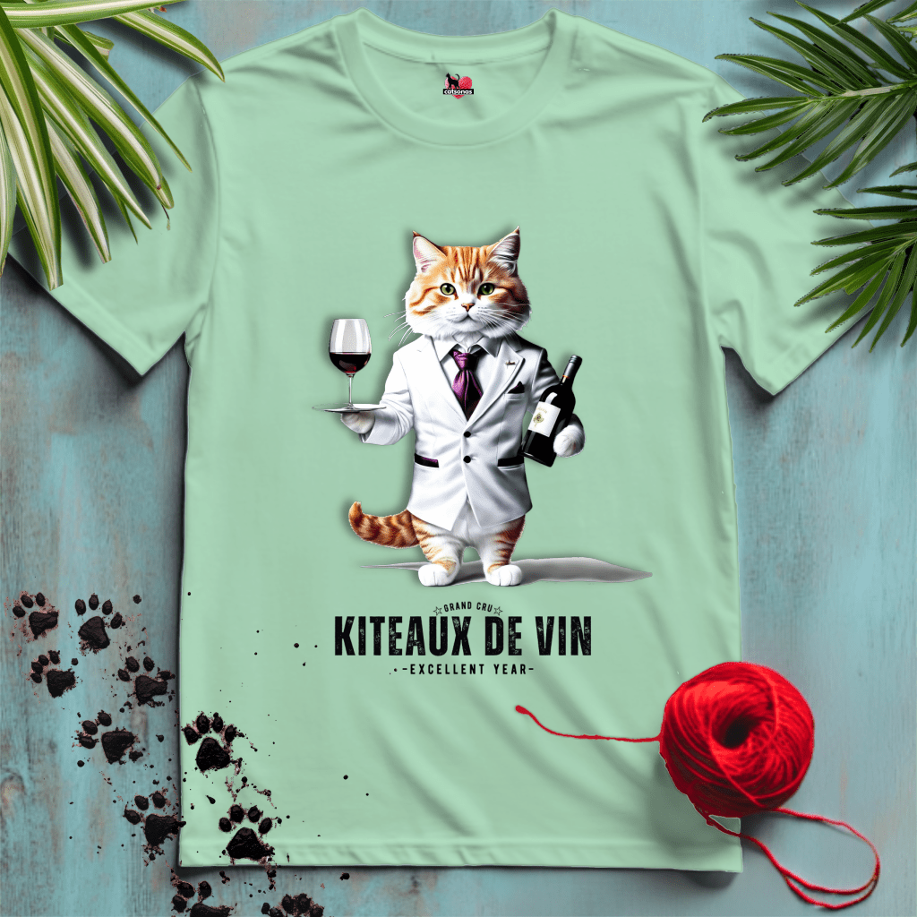 Printify T-Shirt Mint Green / XL KITEAUX-DE-VIN 🍷 WINE FLIGHT | Lifestyle Cats Collection
