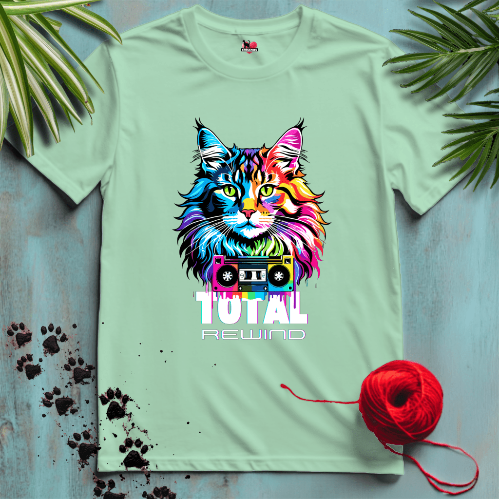Printify T-Shirt Mint Green / XL TOTAL-Rewind ๐น MUSIC-POP-ART | Music Cats Collection