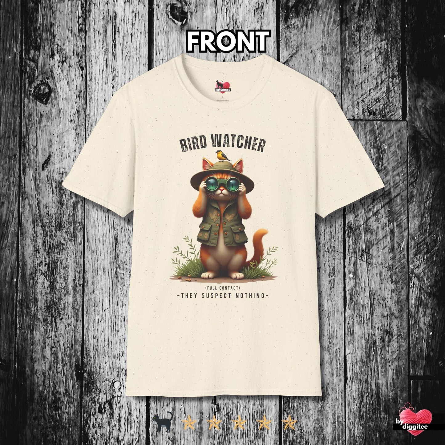 Printify T-Shirt Natural / S Bird Watcher II 🐦⬛ T-Shirt