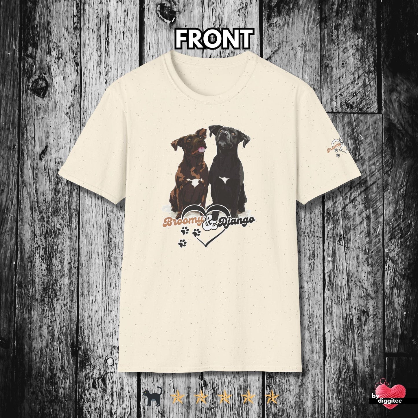 Printify T-Shirt Natural / S Broomy & Django | Best Dogs Ever