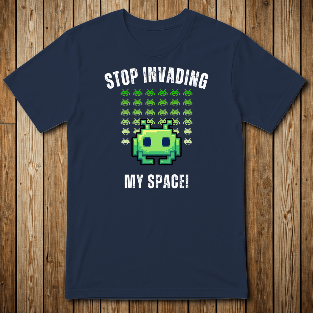 Printify T-Shirt Navy / S SPACE INVADER Test