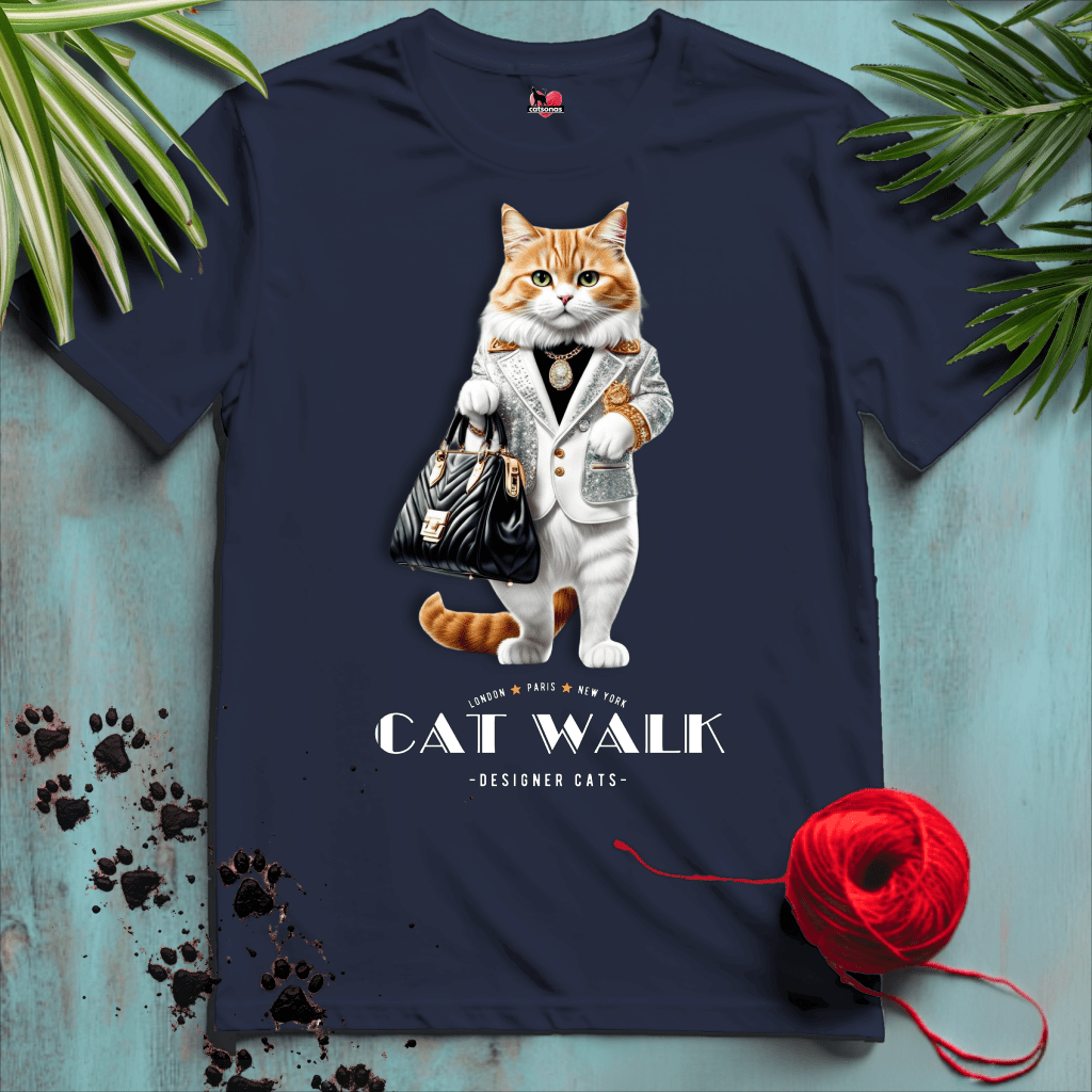 Printify T-Shirt Navy / XL CATWALK 🐈⬛ FASHION-BRAND | Lifestyle Cats Collection