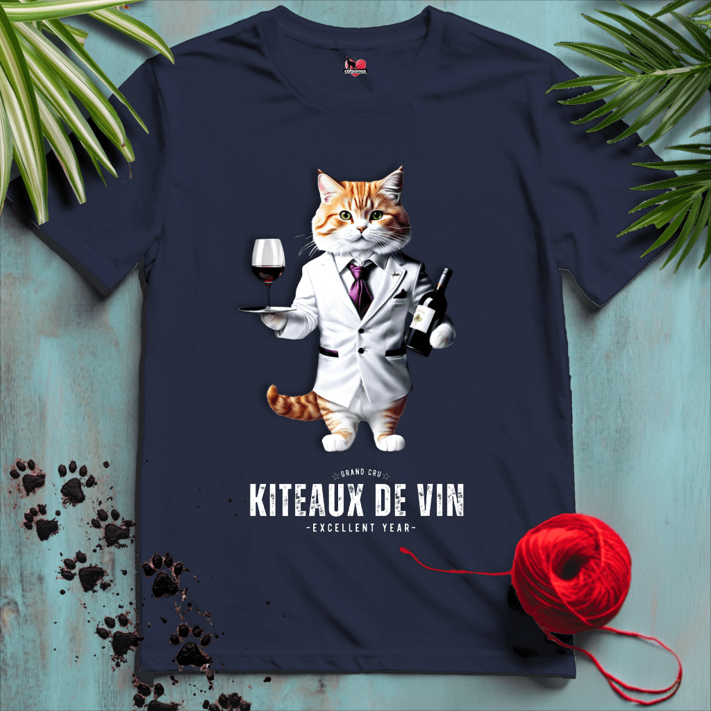 Printify T-Shirt Navy / XL KITEAUX-DE-VIN 🍷 WINE FLIGHT | Lifestyle Cats Collection