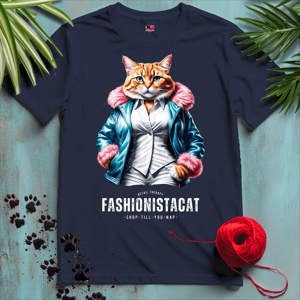 Printify T-Shirt Navy / XS FASHIONISTA 🛍️ CAT