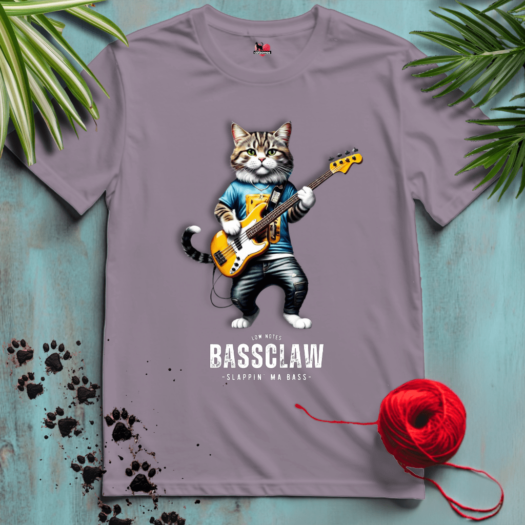 Printify T-Shirt Paragon / S BASS-CLAW 𝄢 BASS-PLAYER-CAT | Music Cats Collection