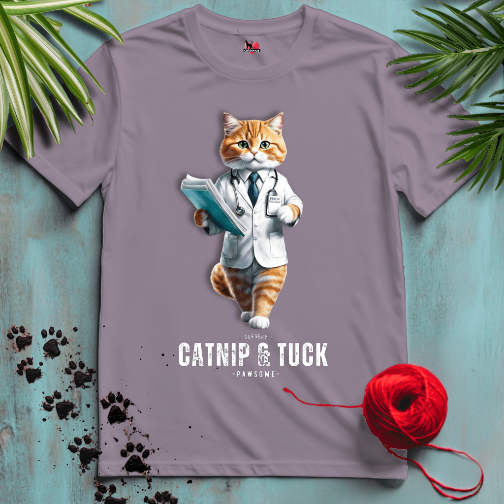 Printify T-Shirt Paragon / S CATNIP-AND-TUCK 😷 SURGERY PAWS | Healthcare Cats Collection