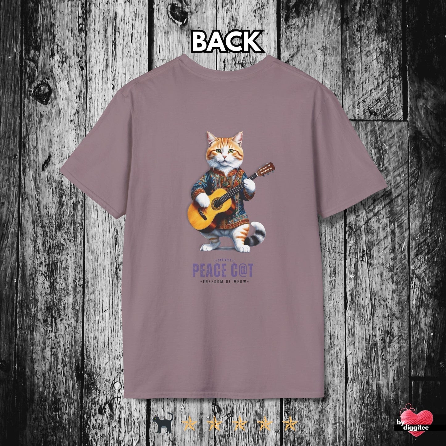 Printify T-Shirt Paragon / S PEACE C@T II ☮️ BACK Print