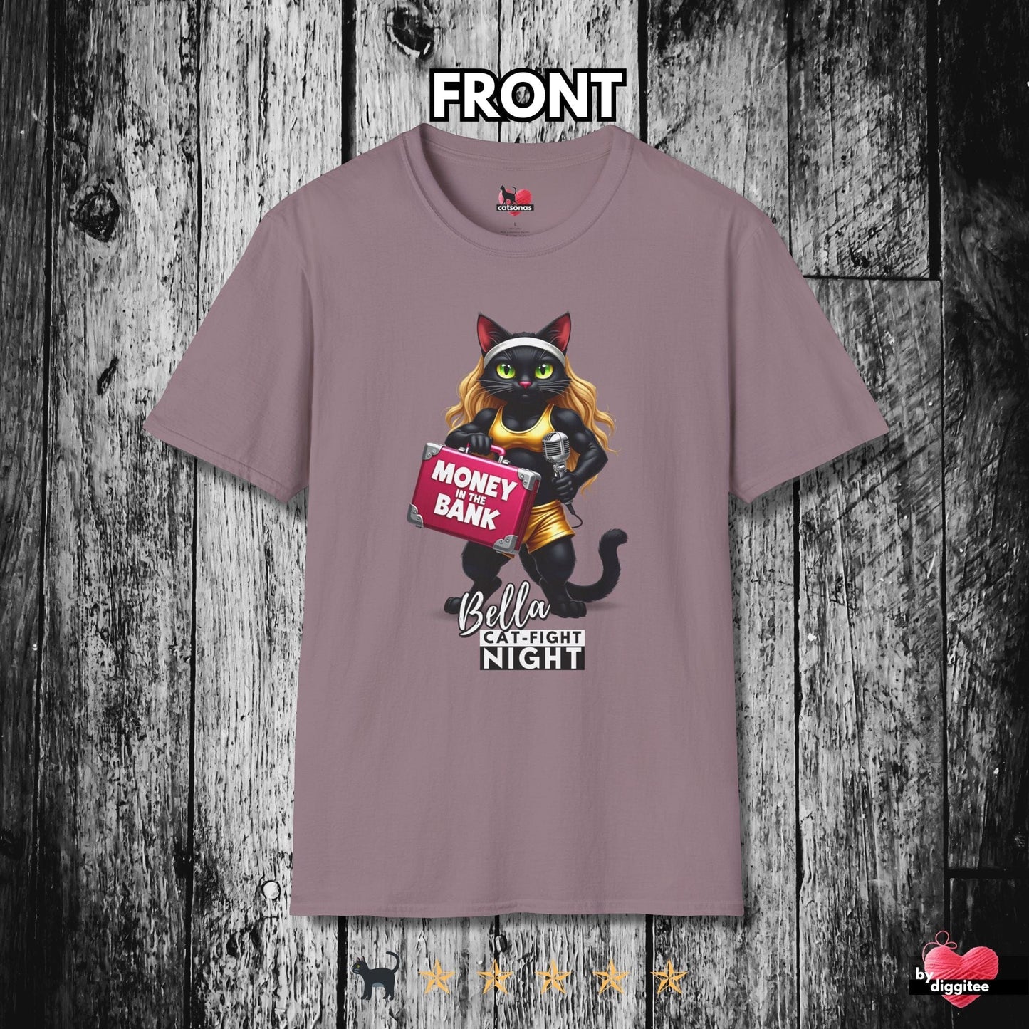 Printify T-Shirt Paragon / XL Bella the Money Cat 🤑 Fight Night T-shirt