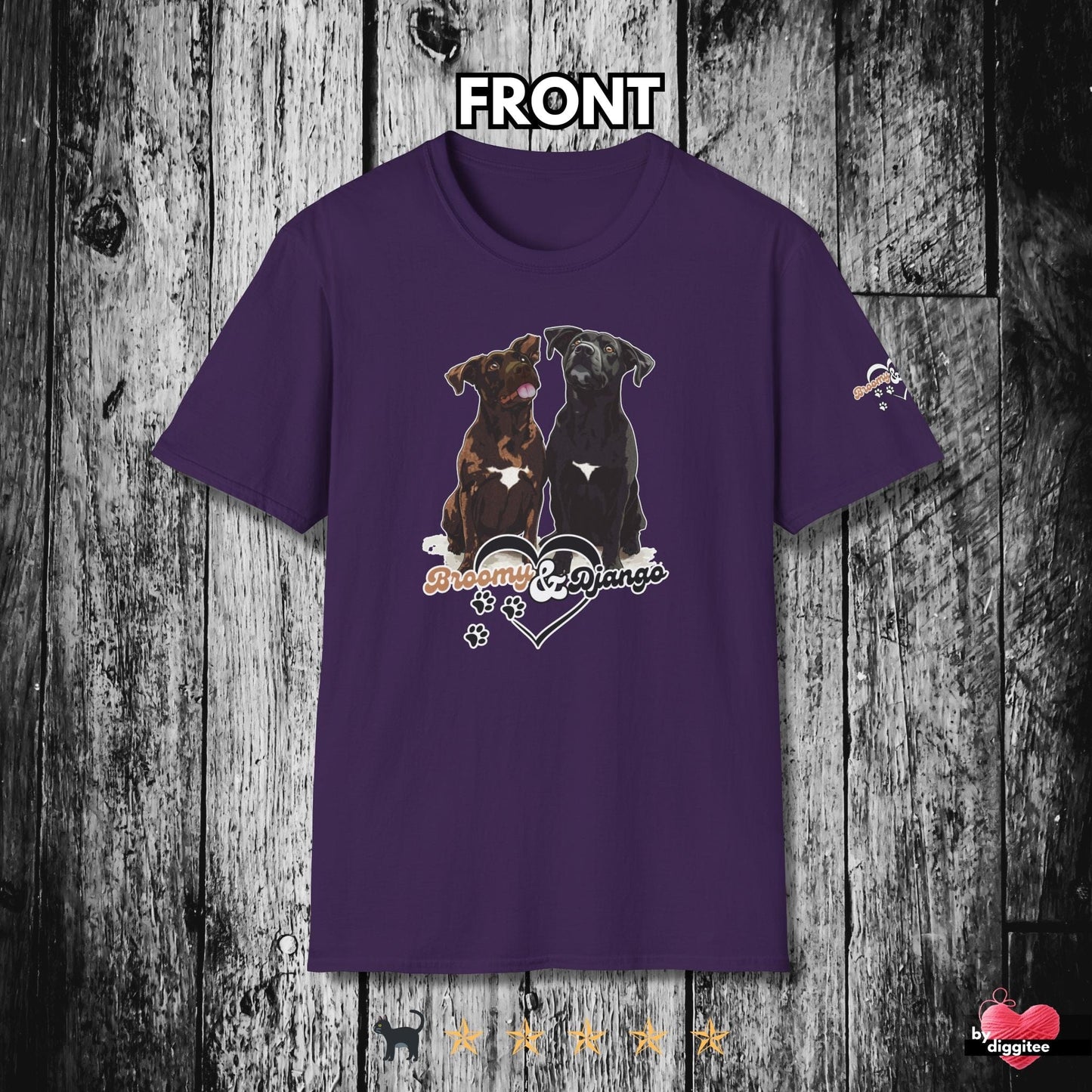 Printify T-Shirt Purple / S Broomy & Django | Best Dogs Ever