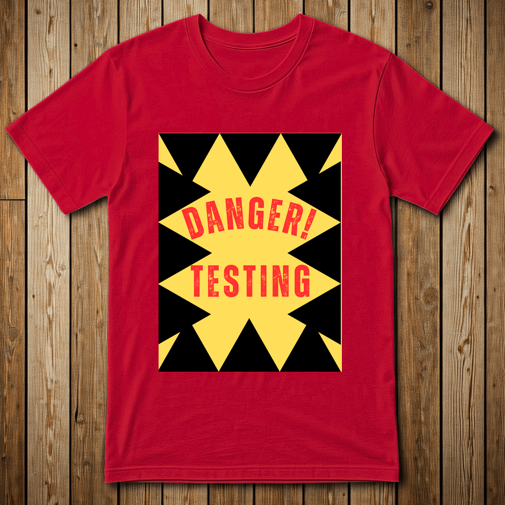 Printify T-Shirt Red / M DANGER-TESTING-20