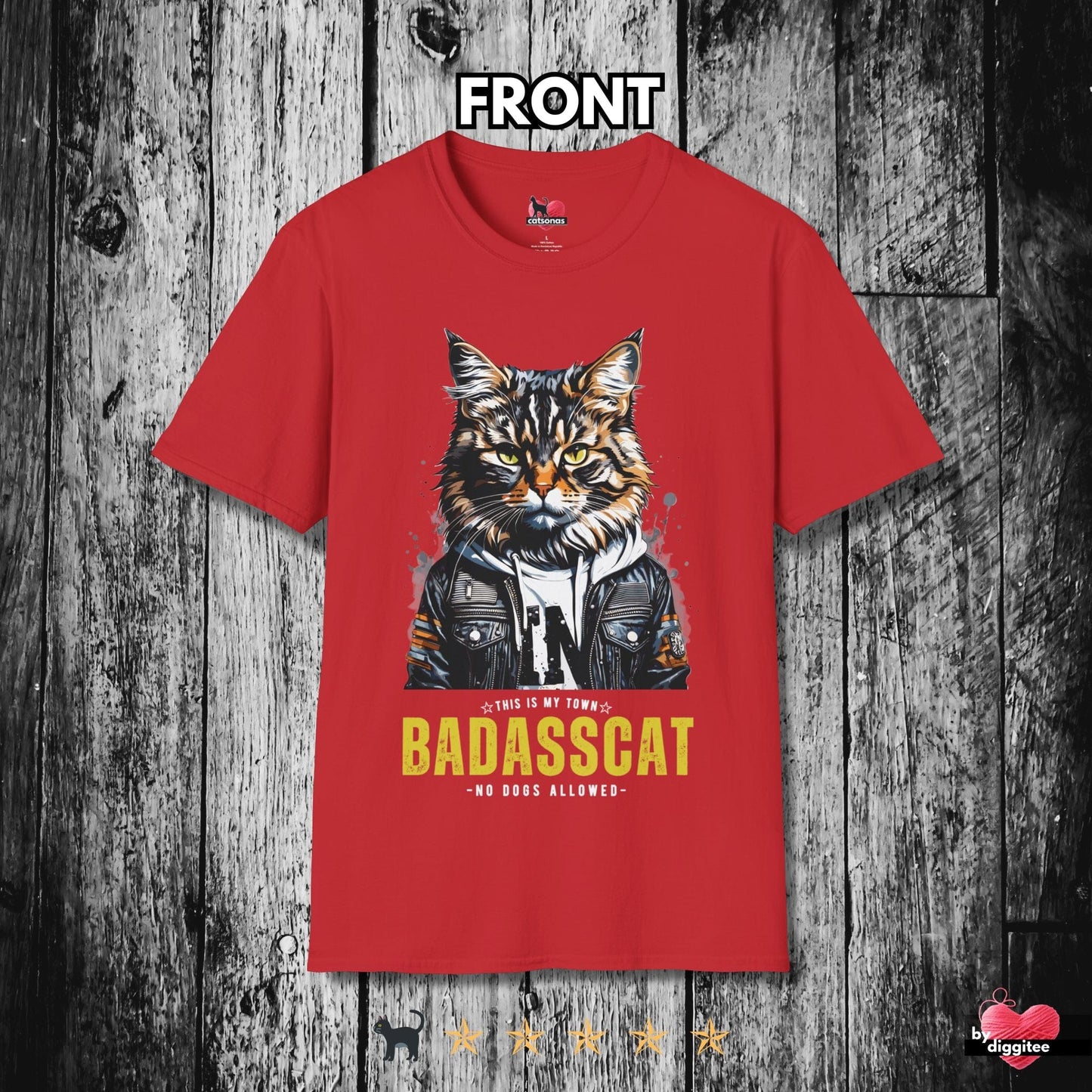 Printify T-Shirt Red / S BAD CATS 🐈⬛ BADASSCAT