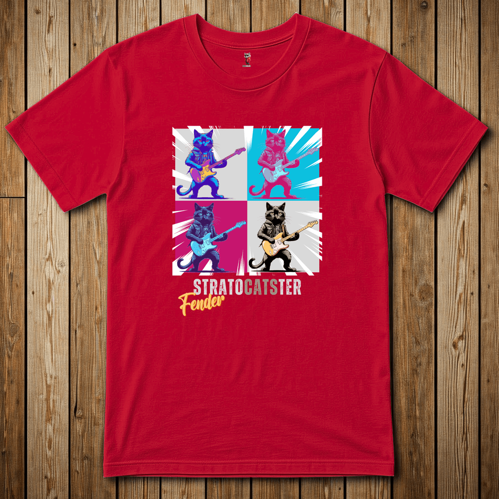 Printify T-Shirt Red / XS Strat Cats Felix The Cat
