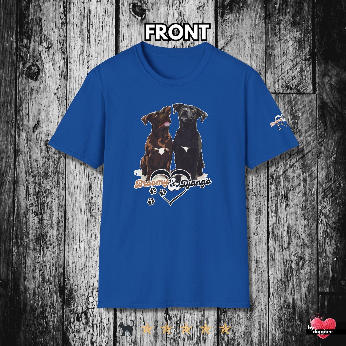 Printify T-Shirt Royal / S Broomy & Django | Best Dogs Ever