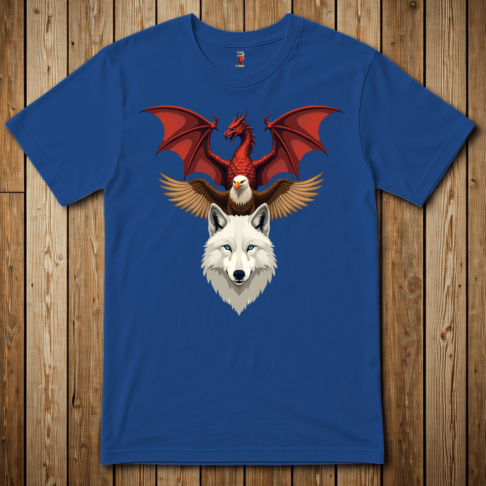 Printify T-Shirt Royal / XS Wolfe Eagle Dragon