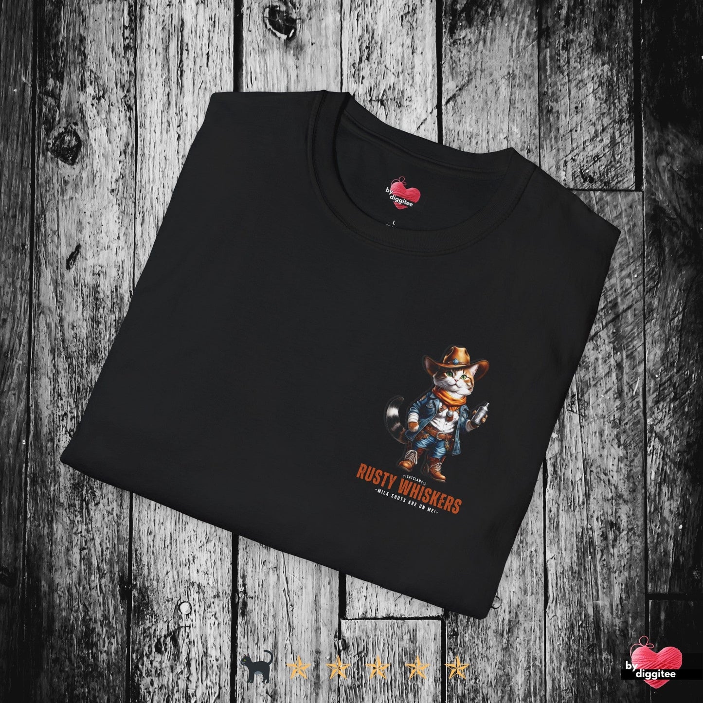Printify T-Shirt RUSTY WHISKERS II 🤠 Back Print