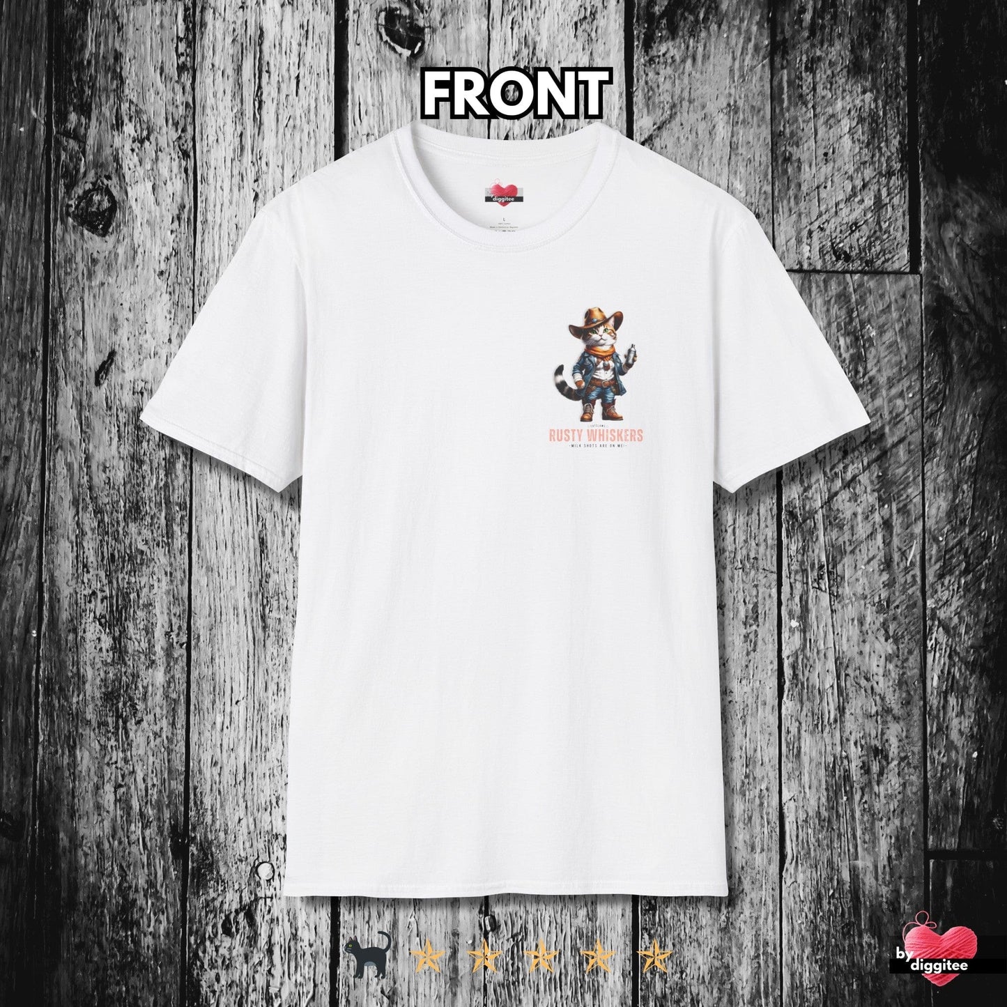 Printify T-Shirt RUSTY WHISKERS II 🤠 Back Print