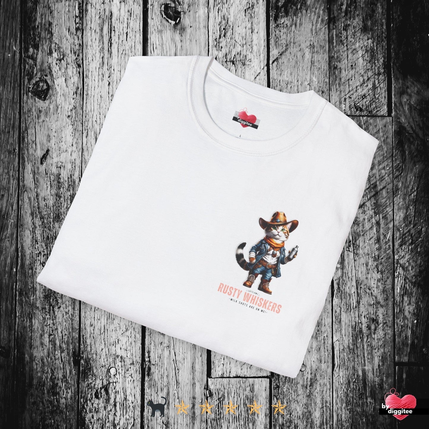 Printify T-Shirt RUSTY WHISKERS II 🤠 Back Print
