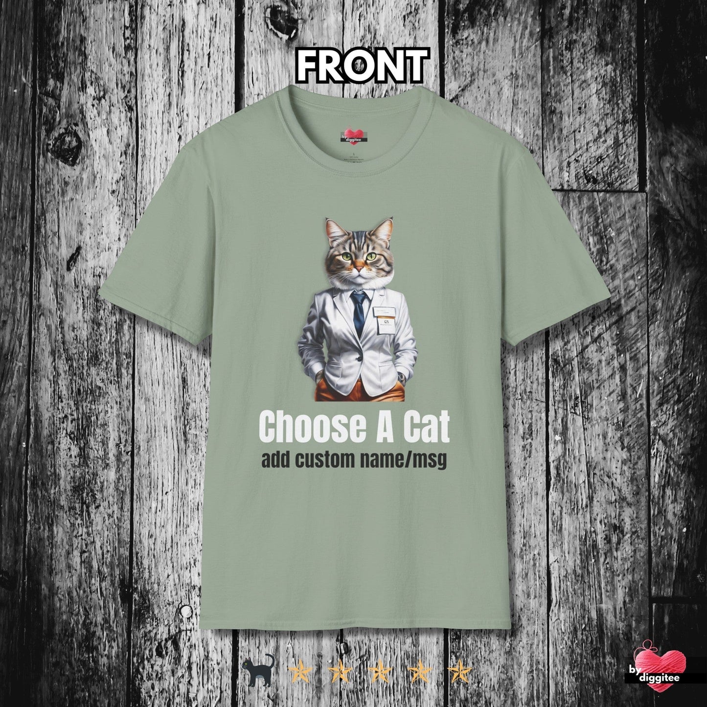 Printify T-Shirt Sage / S Fully CUSTOM CAT 🎨🖍️✍️