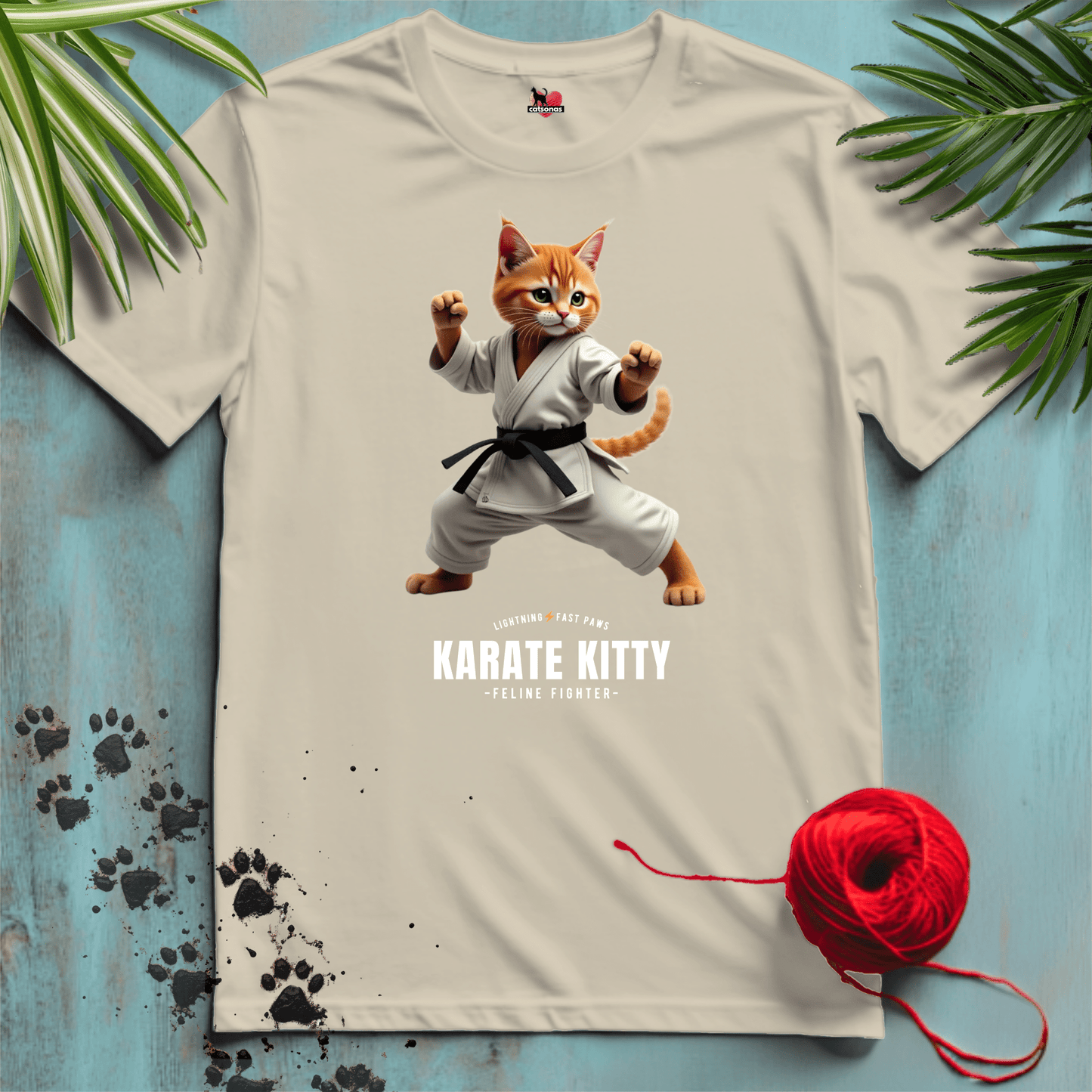 Printify T-Shirt Sand / S KARATE🥋KITTY T-shirt