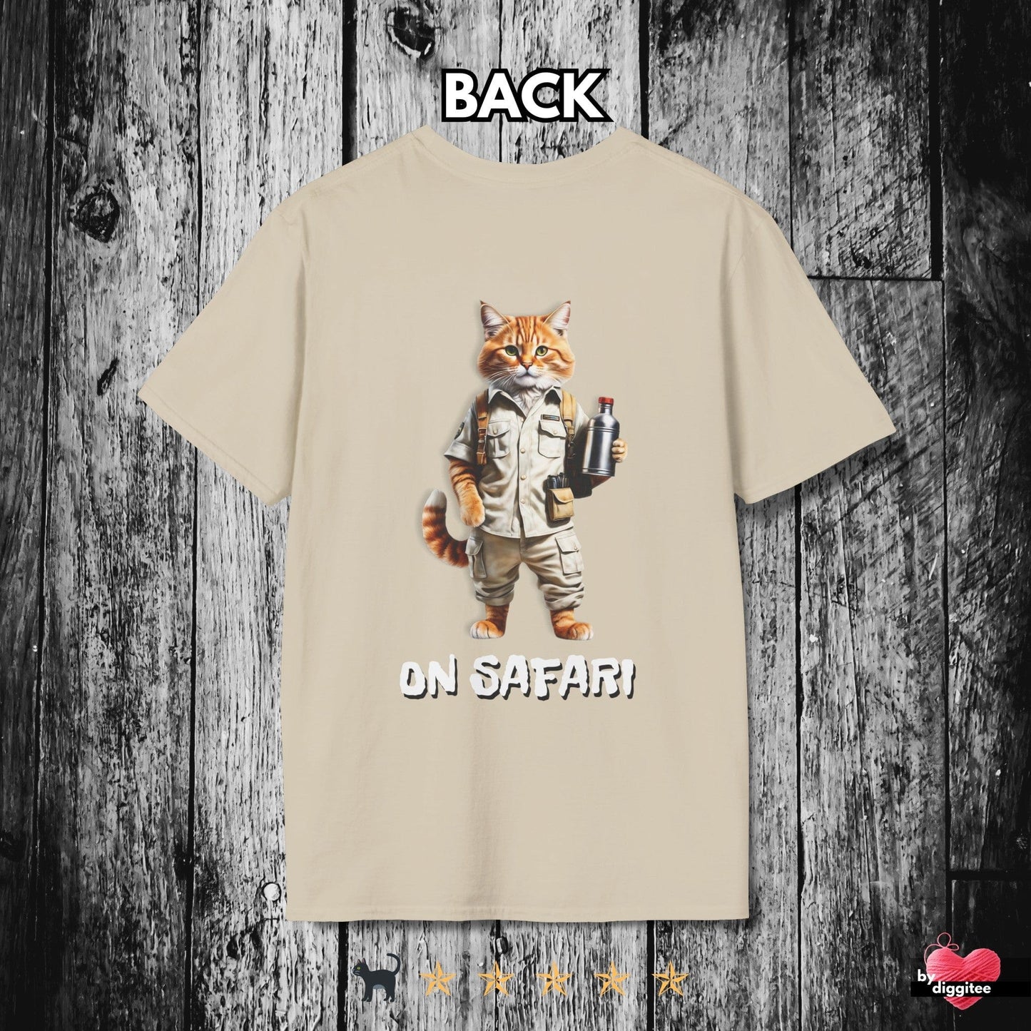 Printify T-Shirt Sand / S ON SAFARI ๐ BACK Print