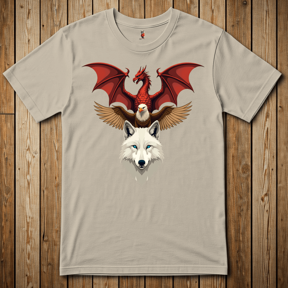 Printify T-Shirt Sand / S Wolfe Eagle Dragon