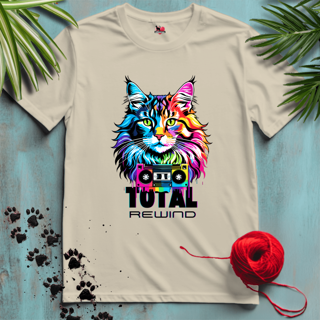Printify T-Shirt Sand / XL TOTAL-Rewind ๐น MUSIC-POP-ART | Music Cats Collection