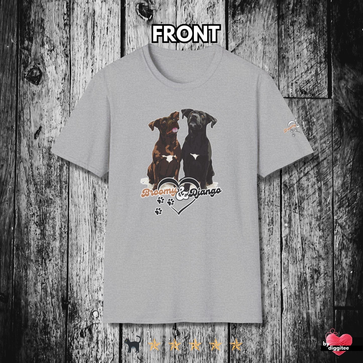 Printify T-Shirt Sport Grey / S Broomy & Django | Best Dogs Ever