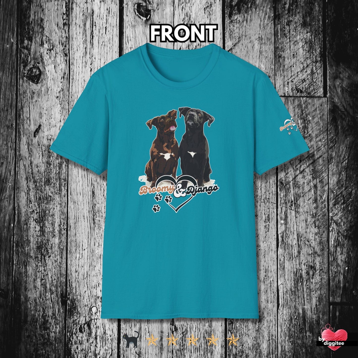 Printify T-Shirt Tropical Blue / S Broomy & Django | Best Dogs Ever