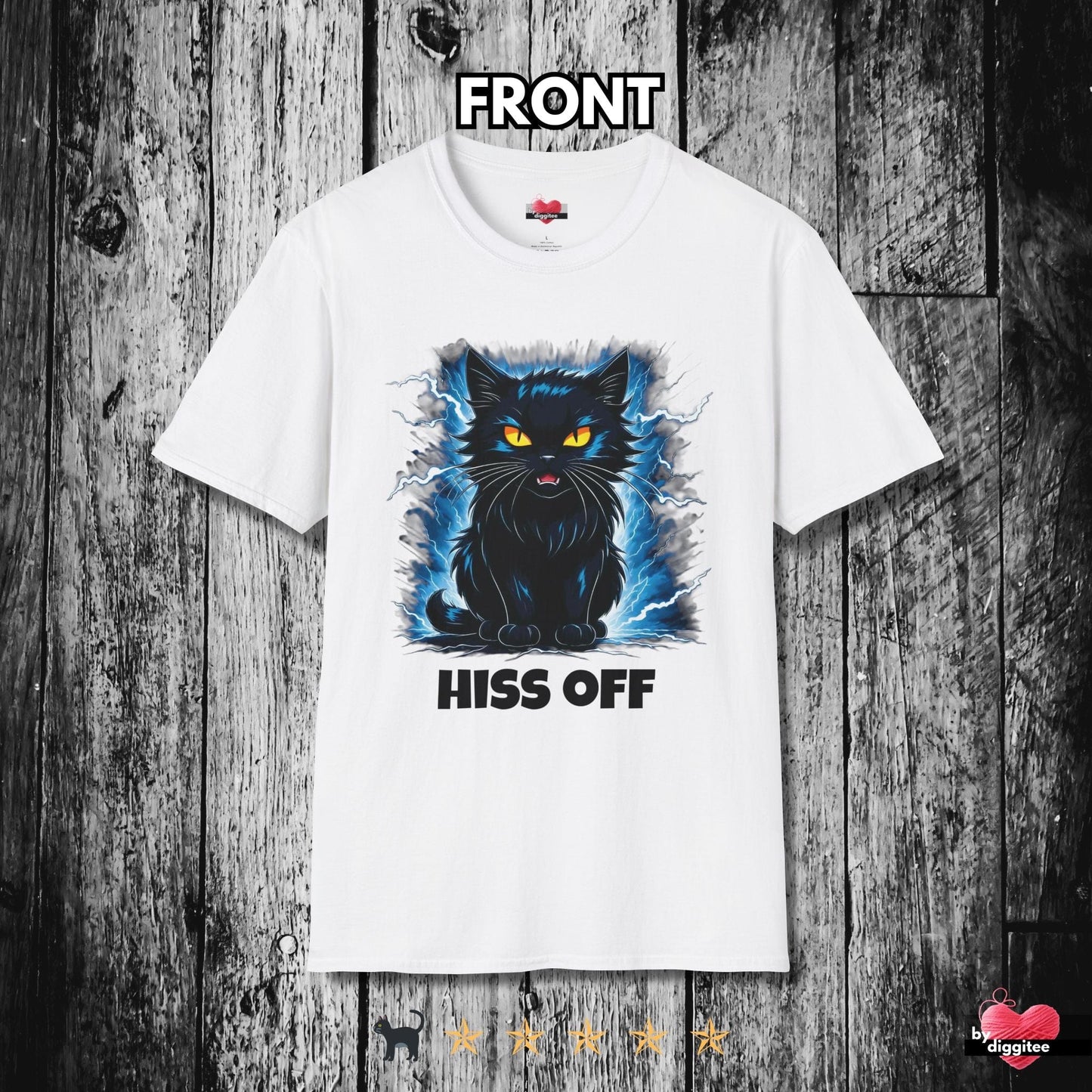 Printify T-Shirt White / L Funny CATS ๐โโฌ HISSY CAT