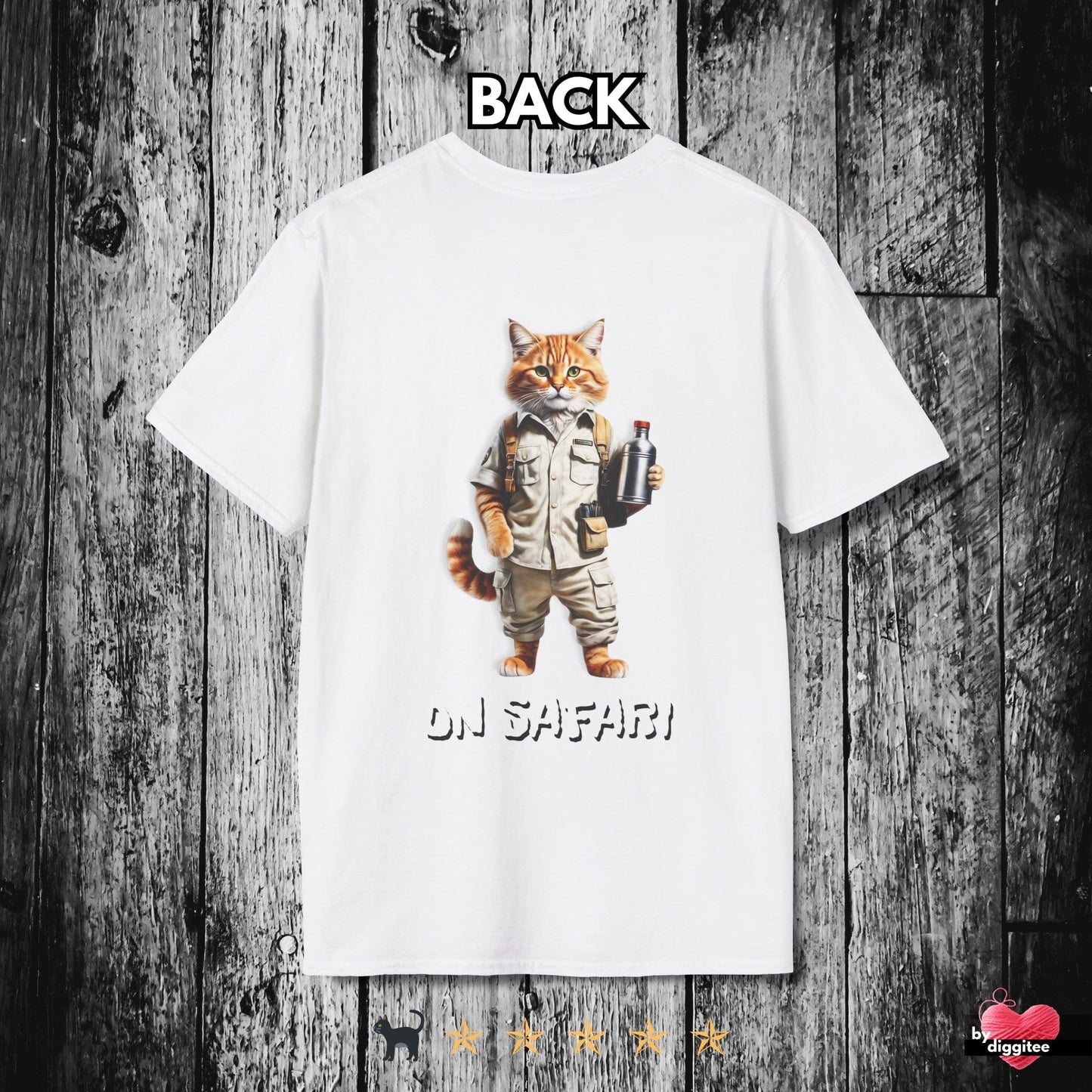 Printify T-Shirt White / L ON SAFARI ๐ BACK Print