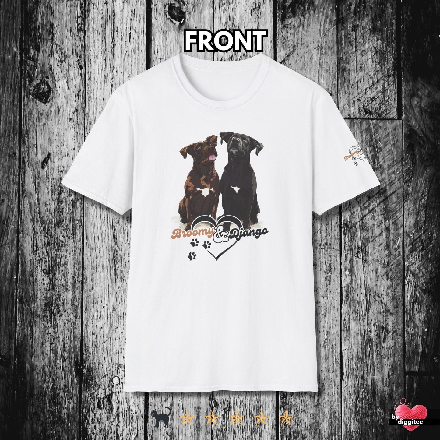 Printify T-Shirt White / S Broomy & Django | Best Dogs Ever