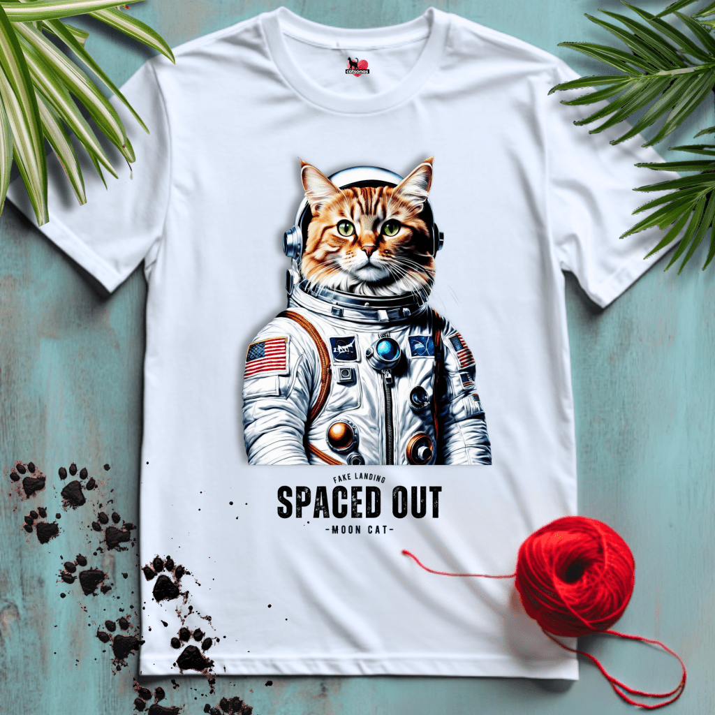 Printify T-Shirt White / XL ASTRO-CAT 🚀 SPACED-OUT | Funny Cats Collection