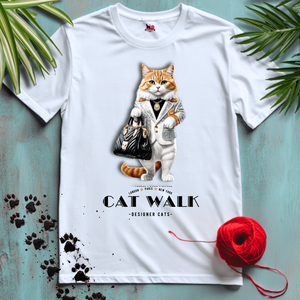 Printify T-Shirt White / XL CATWALK 🐈⬛ FASHION-BRAND | Lifestyle Cats Collection